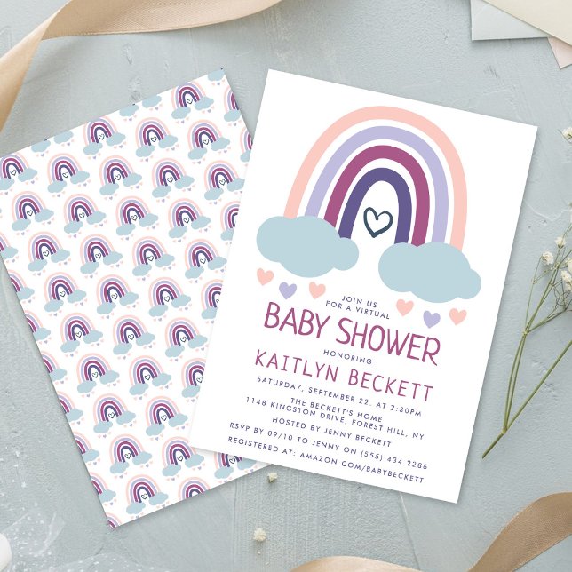 Cute Little Rainbow Baby Shower Inbjudningar (Skapare uppladdad)