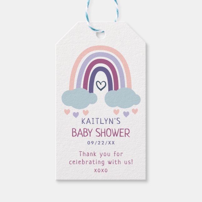Cute Little Rainbow Baby Shower Tack Presentetikett (Framsidan)