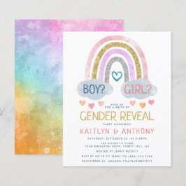Cute Little Rainbow Gender Reveal Party bjudan