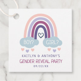 Cute Little Rainbow Gender Reveal Party Gåvor Etiketter