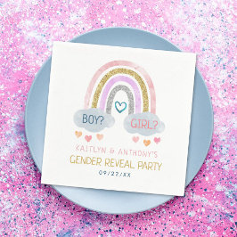 Cute Little Rainbow Gender Reveal Party Pappersservett