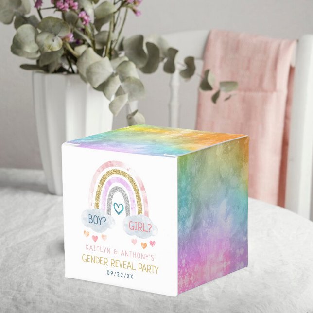 Cute Little Rainbow Gender Reveal Party Presentaskar (Skapare uppladdad)