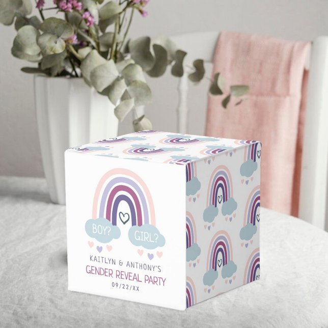 Cute Little Rainbow Gender Reveal Party Presentaskar (Skapare uppladdad)