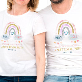 Cute Little Rainbow Gender Reveal Party T Shirt
