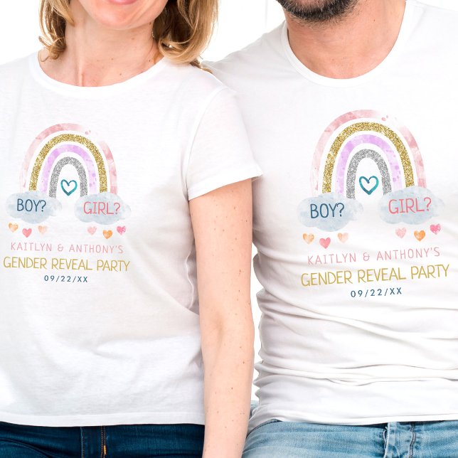 Cute Little Rainbow Gender Reveal Party T Shirt (Skapare uppladdad)