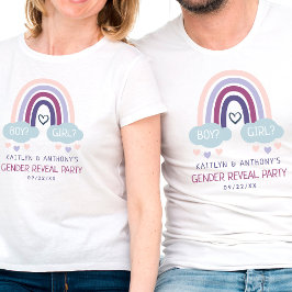 Cute Little Rainbow Gender Reveal Party T Shirt