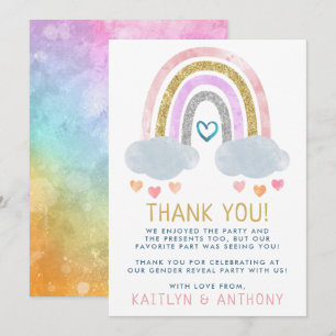 Cute Little Rainbow Gender Reveal Party Tack Kort