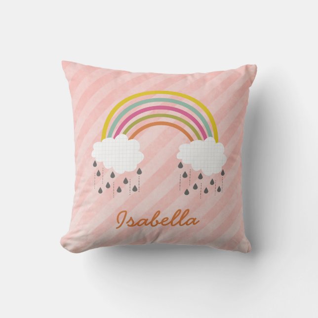 Cute Little Rainbow Personlig Pillow Kudde (Framsida)