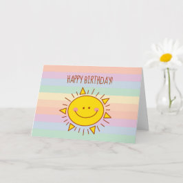 Cute Little Rainbow Sunshine Kids Grattis på födel Kort