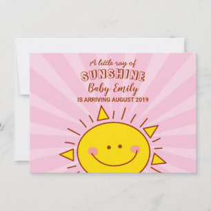 Cute Little Ray från Sunshine Rosa Baby Arrival Meddelande