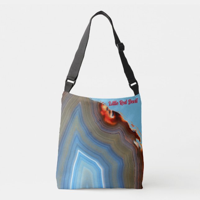 Cute Little Red Djävulen Gömmer i Agate Crossb Axelväska (Framsida)