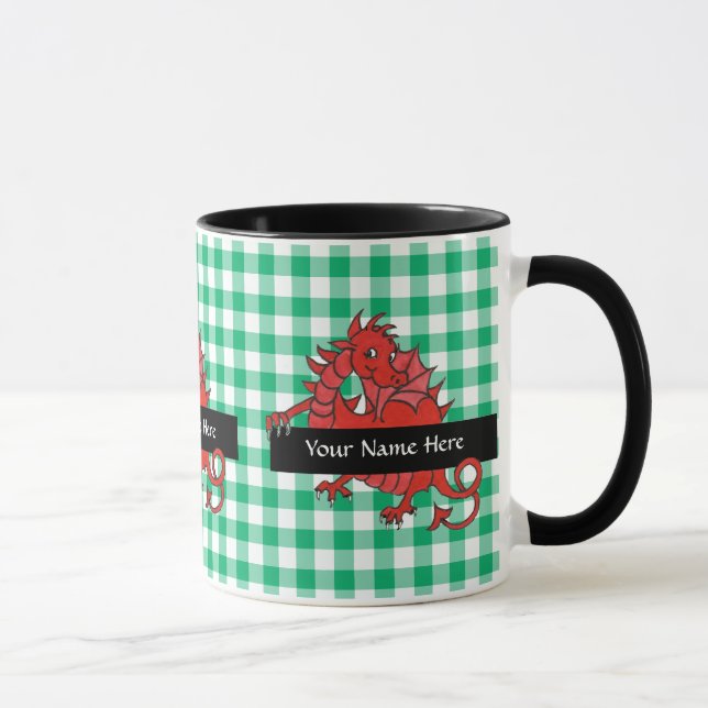 Cute Little Red Dragon Coffee Mugg för att anpassa (Höger)