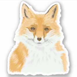 Cute Little Red Fox - genomskinlig anpassningsbar. Klistermärken