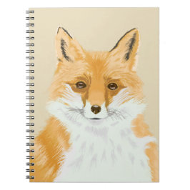 Cute Little Red Fox - transparent på beige. Anteckningsbok