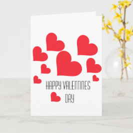 Cute Little Red Hearts Coola Chic Valentine Day Kort