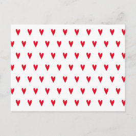 Cute Little Red Hearts Mönster Valentine Day Helg Vykort