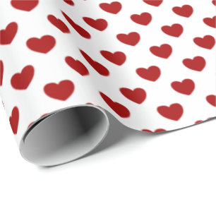 Cute Little Red Hearts Mönster Wrapping Papper Presentpapper