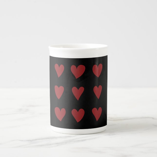 Cute Little Red Hearts Valentine Day Gift Benporslin Mugg (Framsidan)