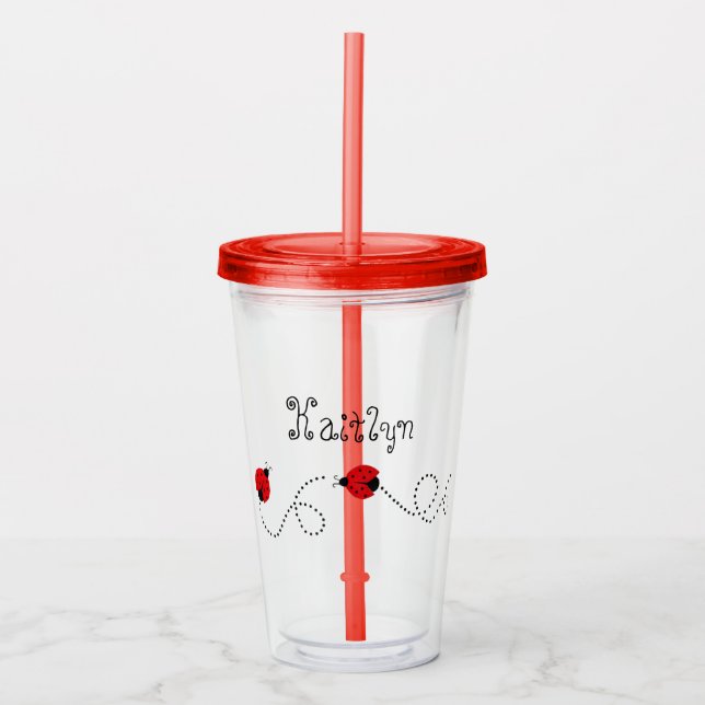 Cute Little Red Ladybugs | PERSONLIG Take Away Mugg (Framsida)