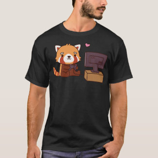 Cute Little Red Panda Kärlek-spel T Shirt