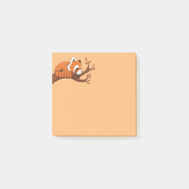 Cute Little Red Panda Post-it Block (Framsida)