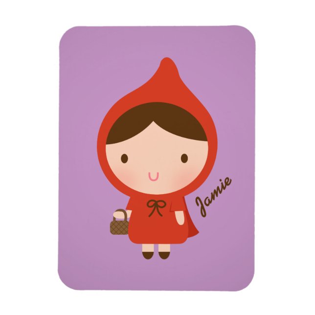 Cute Little Red Riding Huva Fairytale for Girls Magnet (Vertikal)