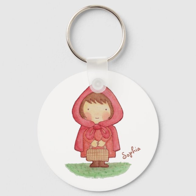 Cute Little Red Riding Huva Storybook Magnet Nyckelring (Framsida)