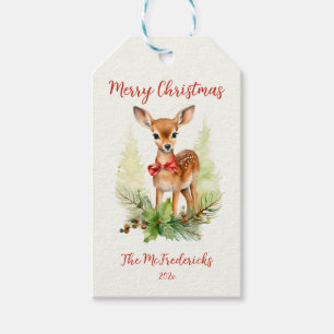 Cute Little Reindeer jul Presentetikett