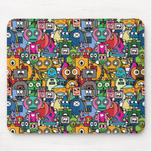 Cute Little robots mönster Musmatta