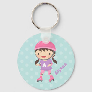 Cute Little Roller Skater Girl for Girls Nyckelring