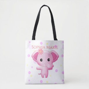 Cute Little Rosa Flicka Elephant Tygkasse