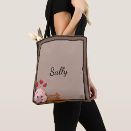 Cute Little Rosa Piggy Personlig Tygkasse