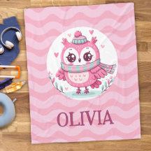 Cute Little Rosa Uggla, med halsduk och Huva