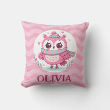 Cute Little Rosa Uggla med Scarf