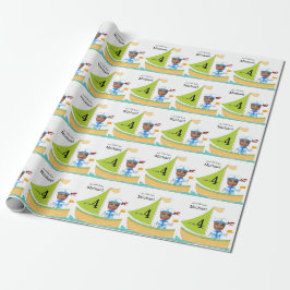 Cute Little Sailor Nautical Boys Roligt Fab Birthd Presentpapper