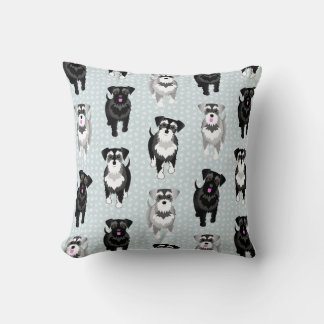 Cute Little Schnauzers on Move Retro Stil Kudde