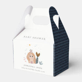 Cute Little Sea Sjöjungfru Girl Baby Shower Presentaskar