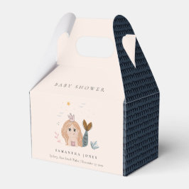 Cute Little Sea Sjöjungfru Girl Baby Shower Presentaskar