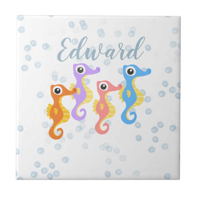 Cute Little Seahorse Kakelplatta (Framsidan)