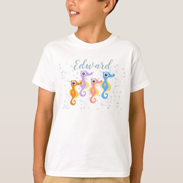 Cute Little Seahorse T Shirt (Framsida)