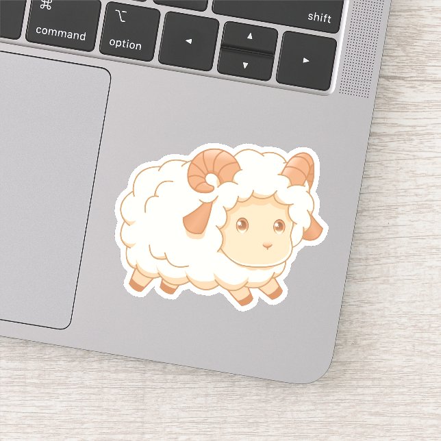 Cute Little Sheep Ram Klistermärken (Detalj)