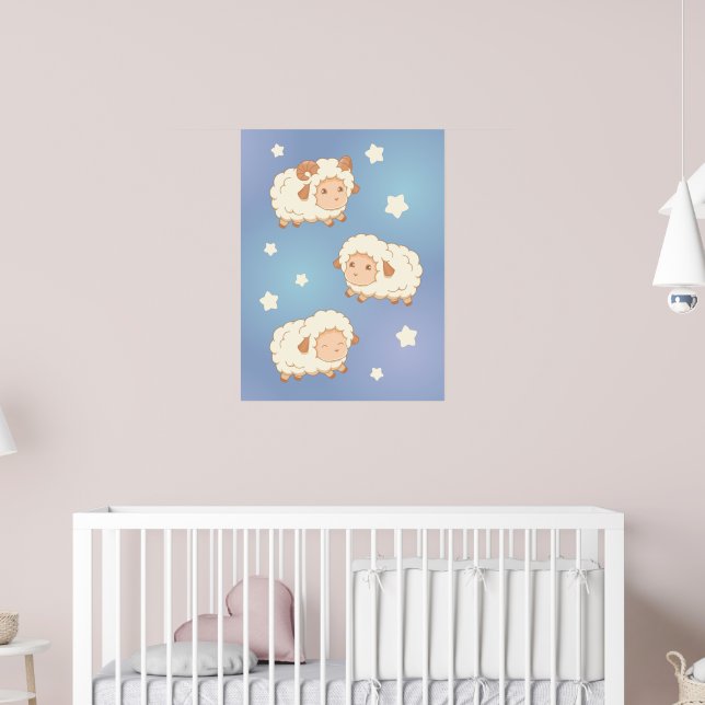 Cute Little Sheep Ram Poster (Barnkammare 2)