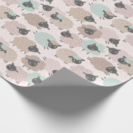 Cute Little Sheep sandbeige mint on kräm Presentpapper