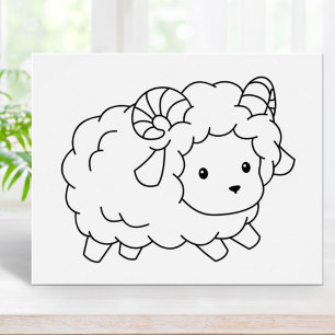 Cute Little Shep Ram Coloring Page Poster