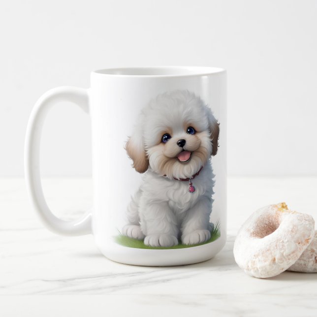 Cute Little Shih Tzu Puppy Hund älskare Kaffemugg (Med munk)