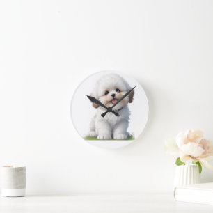 Cute Little Shih Tzu Puppy Hund älskare Rund Klocka