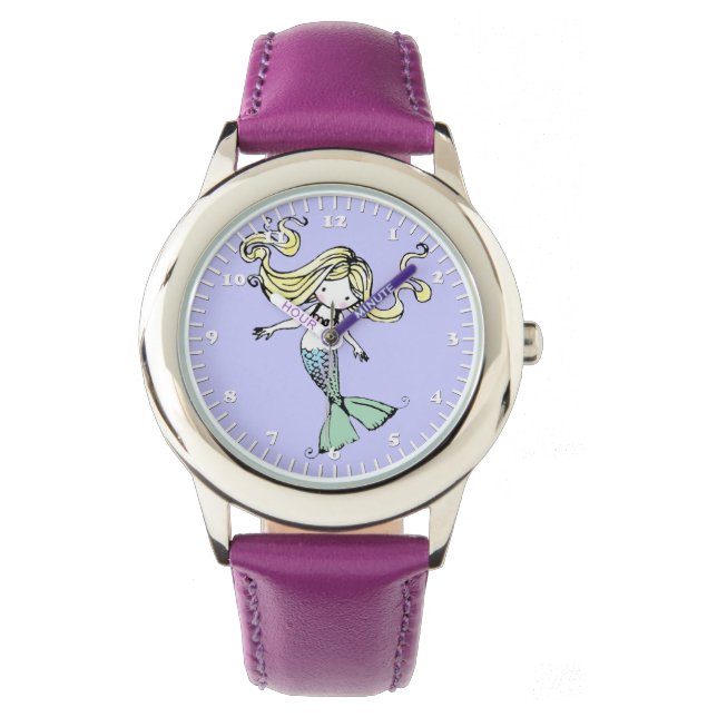 Cute Little Sjöjungfru Girls Wrist Watch Armbandsur (Framsida)