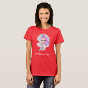 Cute Little sjöjungfru regnbåge färglösa födelsedb T Shirt