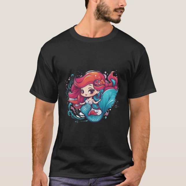 Cute Little Sjöjungfru T Shirt (Framsida)