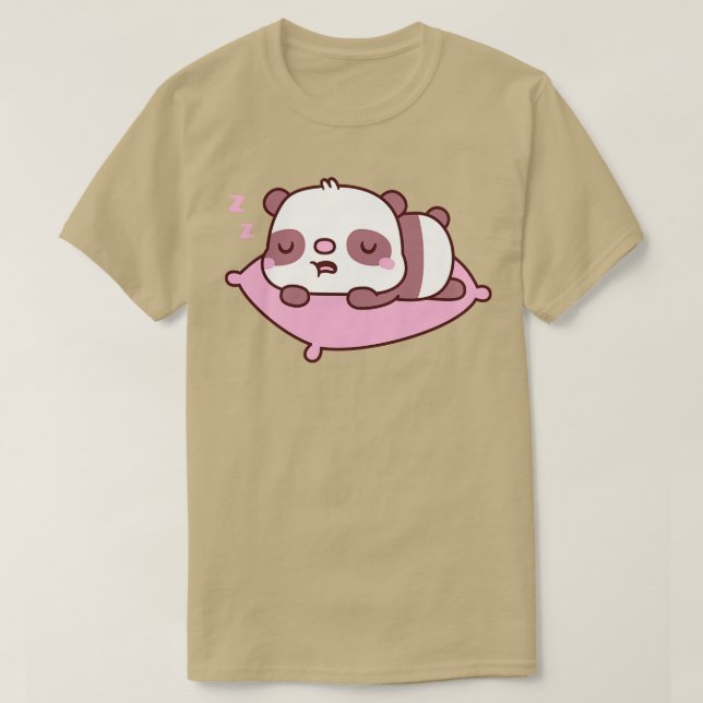 Cute Little Sleeping Panda Bear T Shirt (Design framsida)
